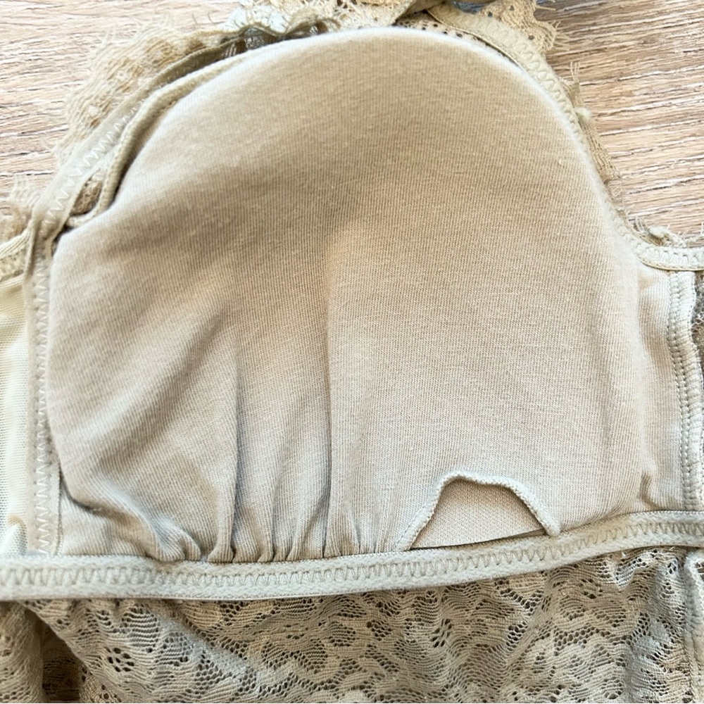 Aerie Lace Bohemian Bralette Mossy Green Sz Medium Adjustable Fairy Cotton - Picture 8 of 9